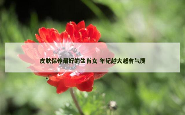 皮肤保养最好的生肖女 年纪越大越有气质