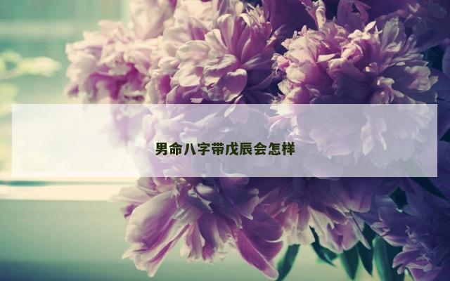 男命八字带戊辰会怎样