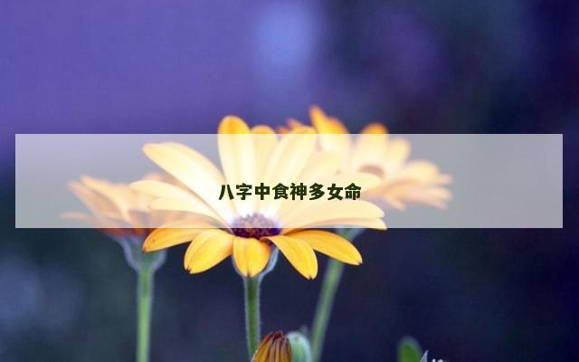 八字中食神多女命