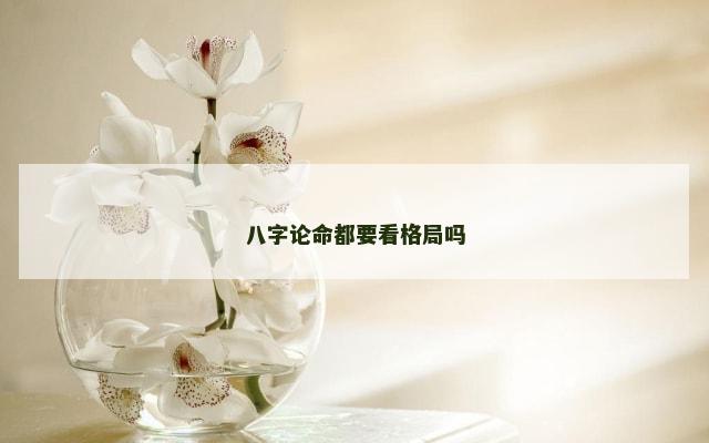 八字论命都要看格局吗