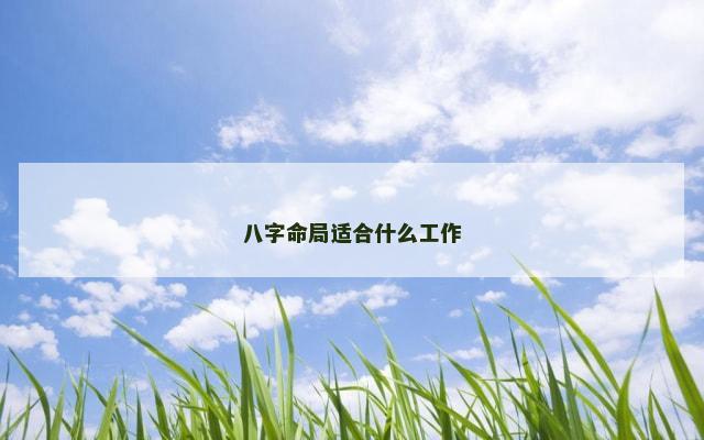 八字命局适合什么工作