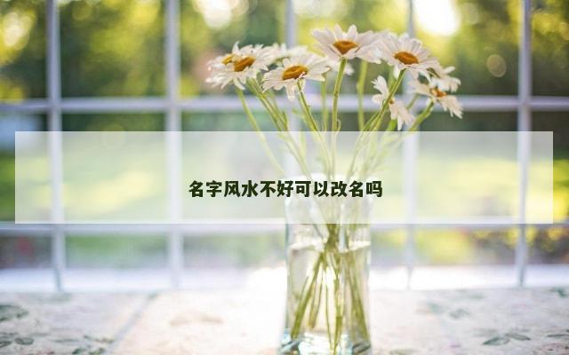 名字风水不好可以改名吗