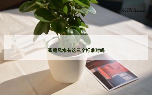 家庭风水有这三个标准对吗