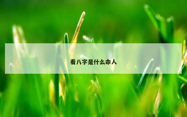 看八字是什么命人