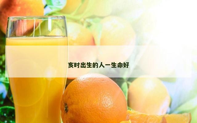 亥时出生的人一生命好
