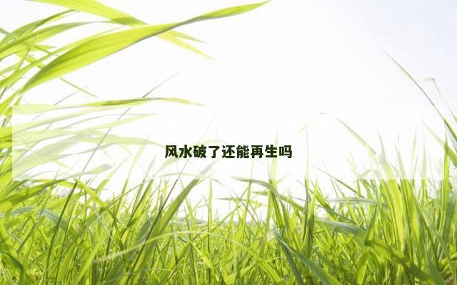 风水破了还能再生吗