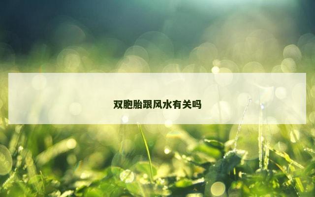 双胞胎跟风水有关吗