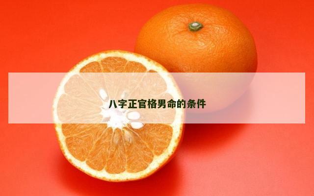 八字正官格男命的条件