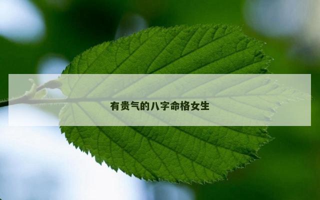 有贵气的八字命格女生