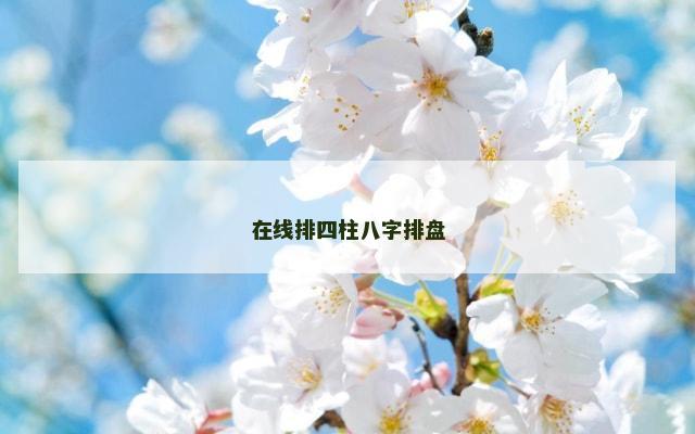 在线排四柱八字排盘
