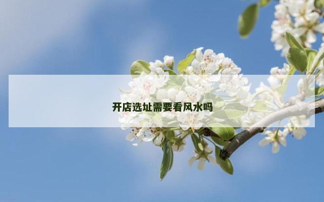 开店选址需要看风水吗