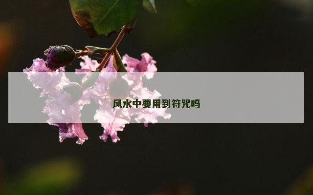 风水中要用到符咒吗