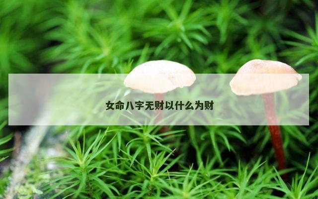 女命八字无财以什么为财