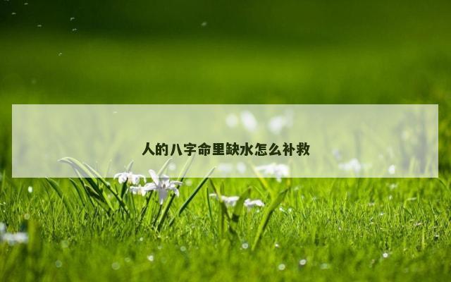 人的八字命里缺水怎么补救