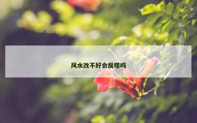 风水改不好会反噬吗