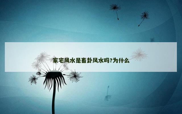 家宅风水是畜卦风水吗?为什么