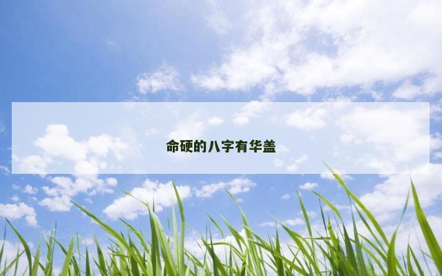 命硬的八字有华盖