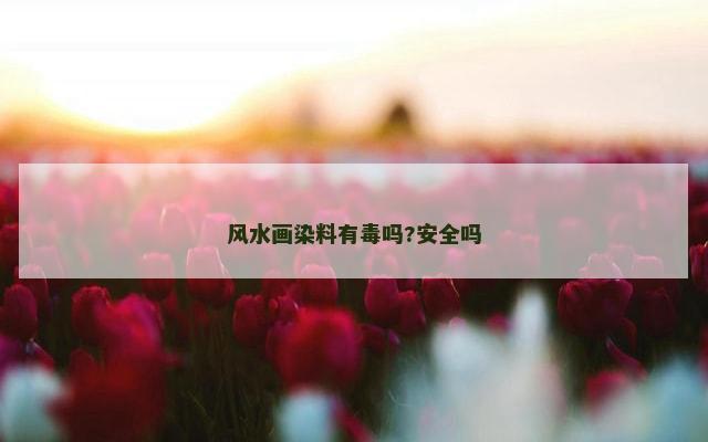 风水画染料有毒吗?安全吗