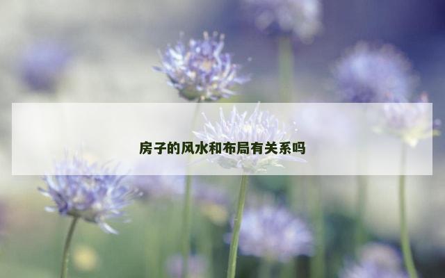 房子的风水和布局有关系吗