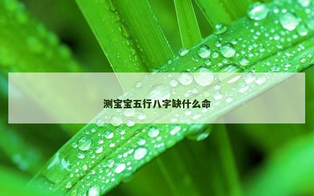 测宝宝五行八字缺什么命