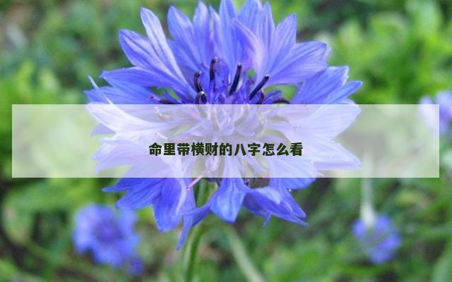 命里带横财的八字怎么看
