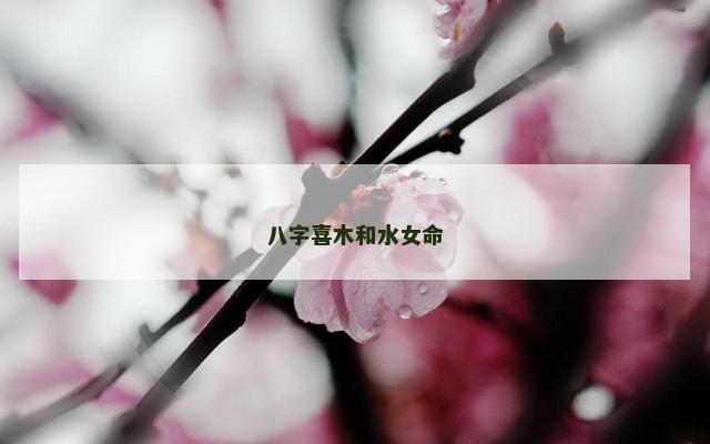 八字喜木和水女命