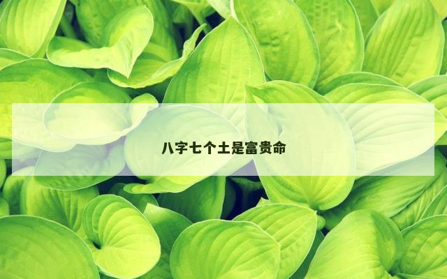 八字七个土是富贵命