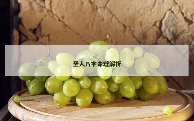 圣人八字命理解析