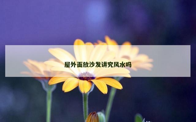 屋外面放沙发讲究风水吗