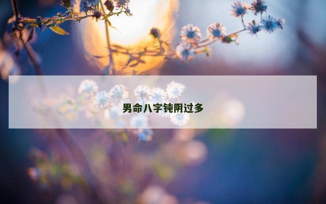 男命八字钝阴过多