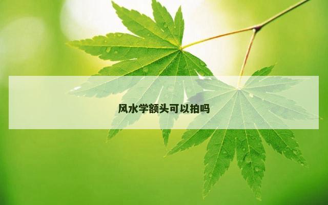 风水学额头可以拍吗
