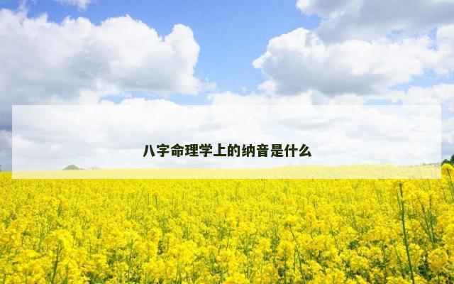 八字命理学上的纳音是什么