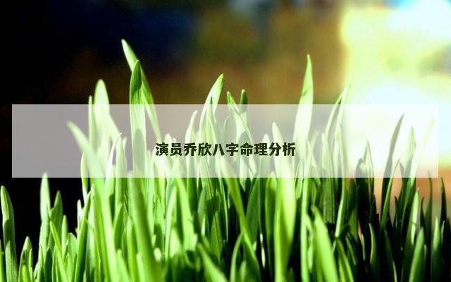 演员乔欣八字命理分析