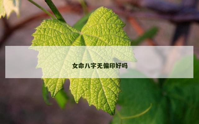 女命八字无偏印好吗