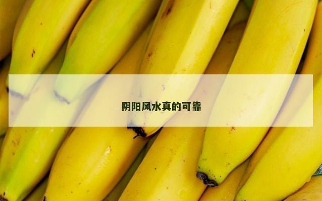阴阳风水真的可靠