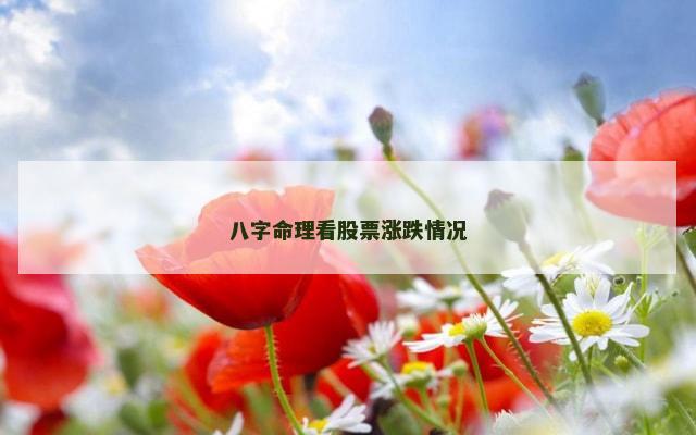 八字命理看股票涨跌情况