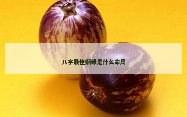 八字最佳姻缘是什么命局