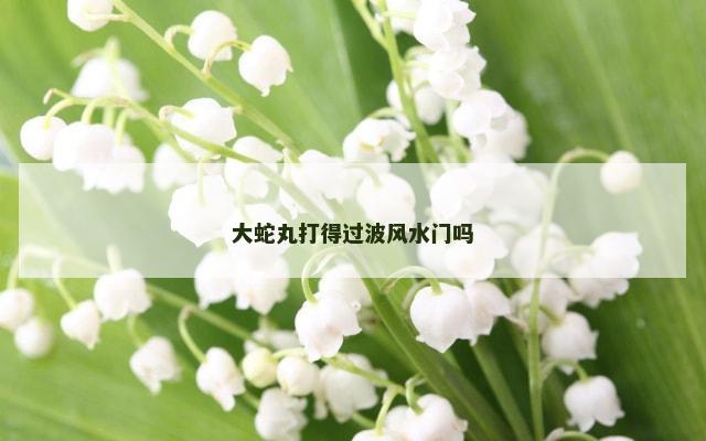 大蛇丸打得过波风水门吗