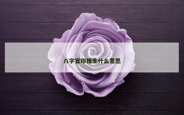 八字官印相生什么意思